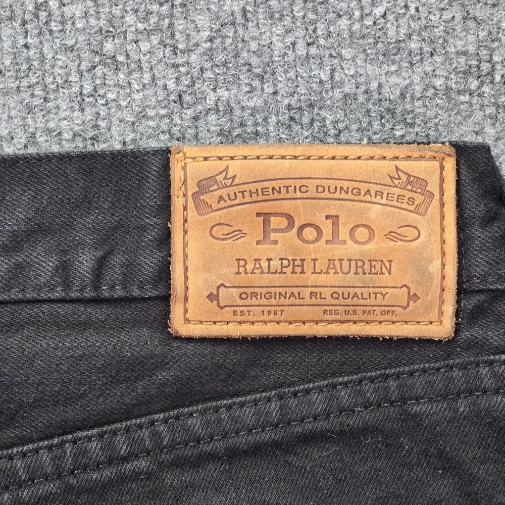 Polo Ralph Lauren Hampton Jeans Mens 36x36 (38x35) Hudson Black Relaxed Straight